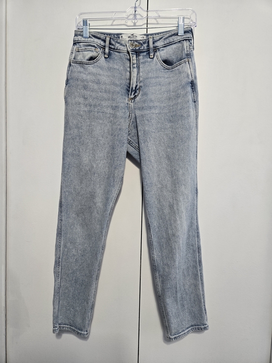Hollister Denim - Hollister Curvy High Rise Mom Jeans Light Wash Distressed Women's 26x27